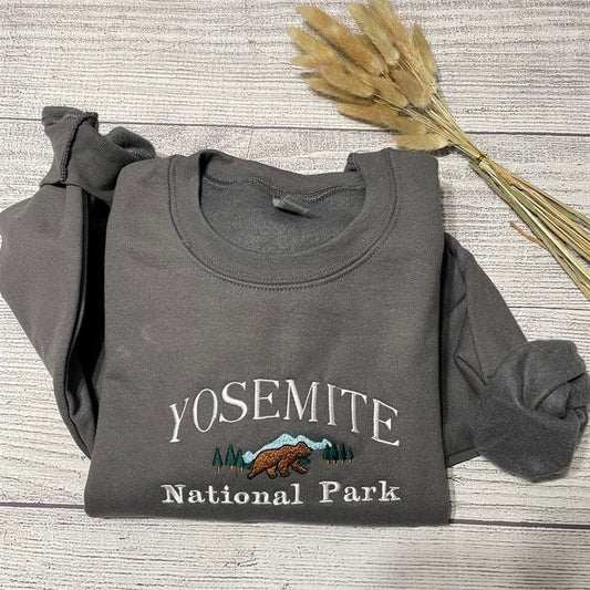 Embroidered Christmas Sweatshirt, Yosemite National Parkembroidered Sweatshirt