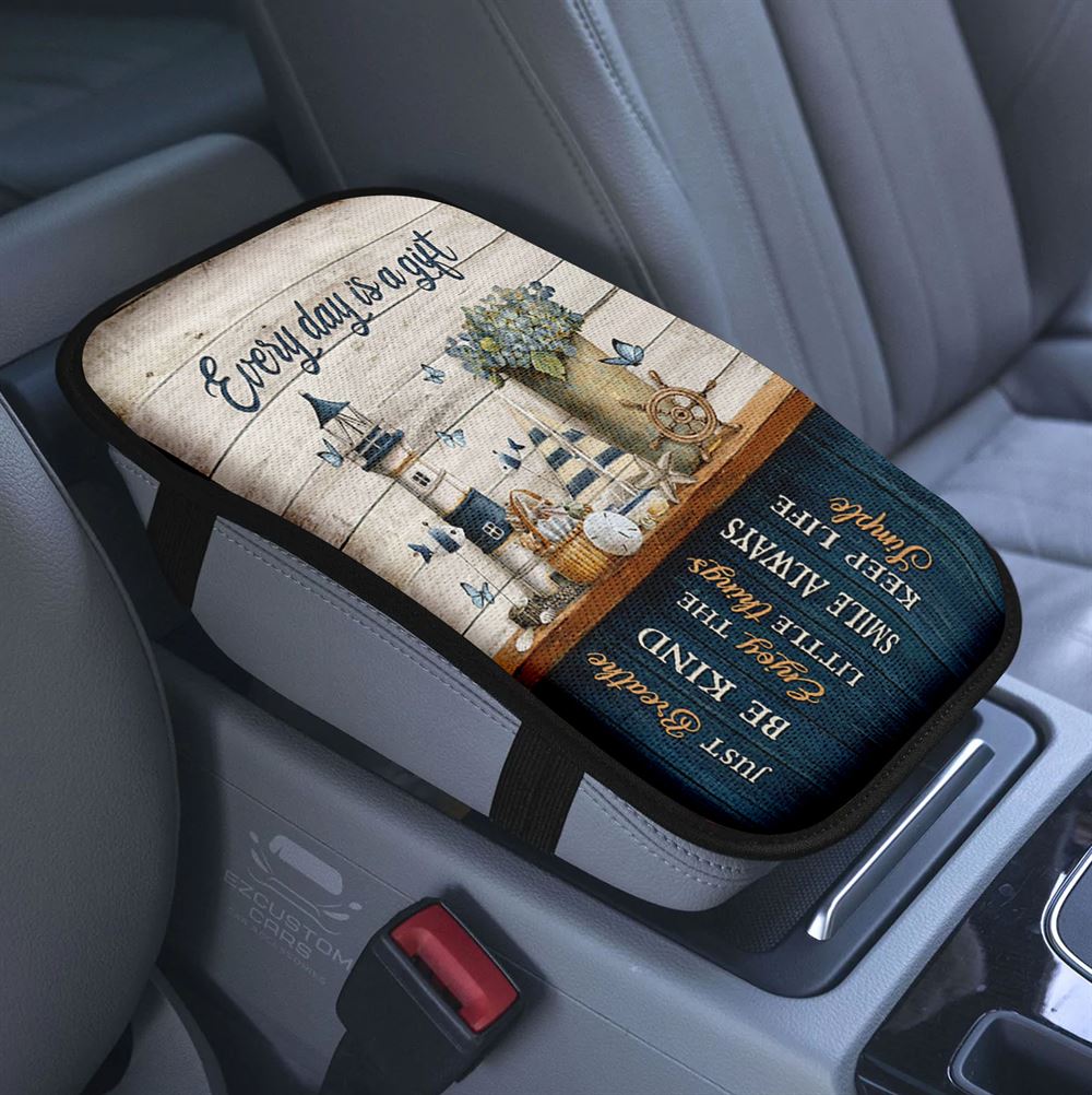 Ephesians 611 The Whole Armor Of God Car Center Console Cover, Christian Armrest Pad Cover, Religious Car Accessory