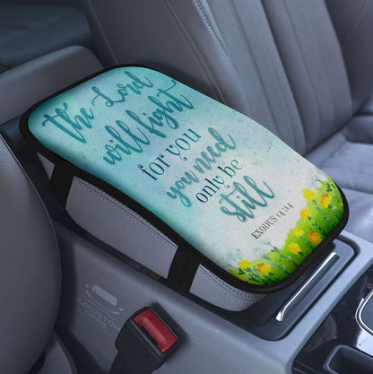 Everyday Is A New Beginning Sea Turtle Lighthouse Blue Ocean Car Center Console Cover, Christian Armrest Pad Cover, Bible Verse Car Accessory