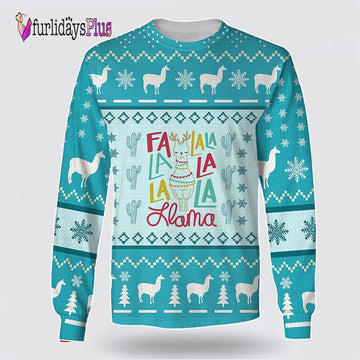 FLa La La Llama Awesome Ugly Christmas Sweater, Sweater Gifts For Pet Lover