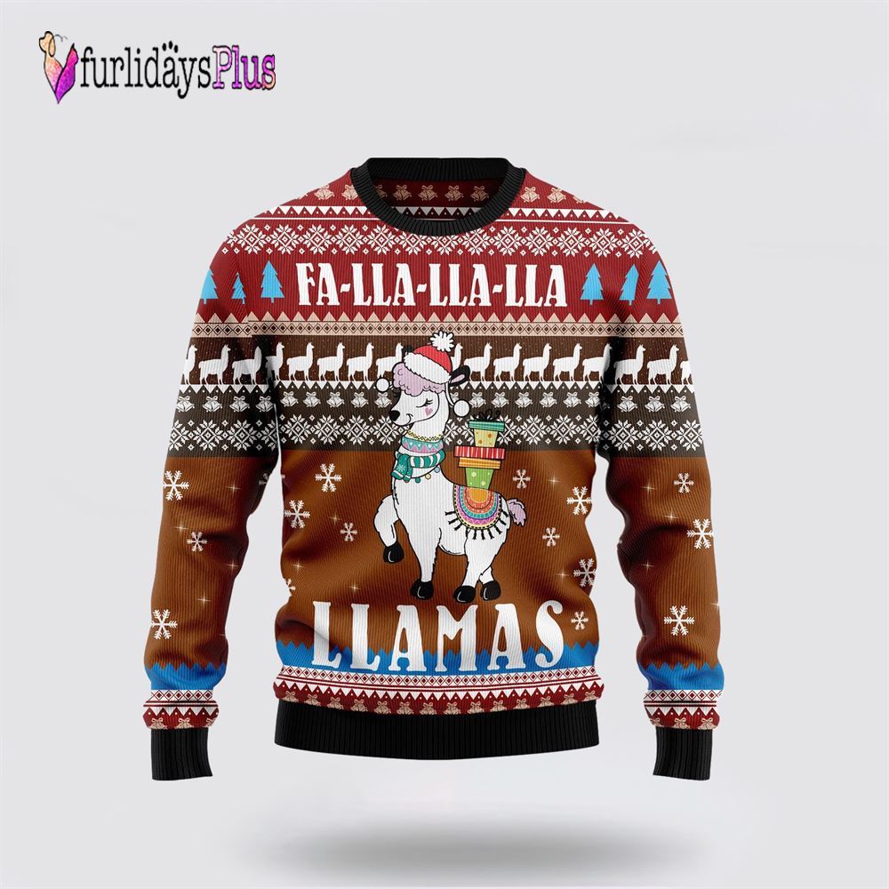 Fa Lla Lla Llamas Ugly Christmas Sweater, Sweater Gifts For Pet Lover