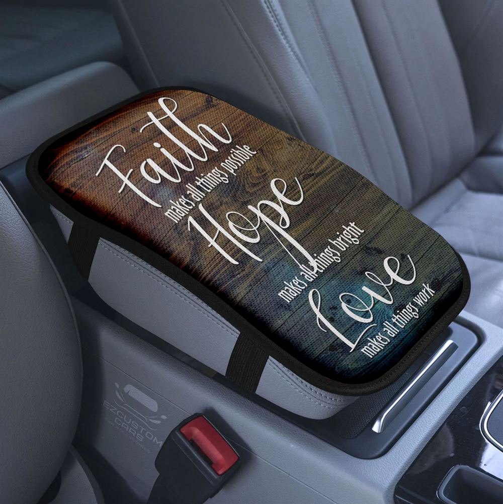 Faith Is Like Wifi Car Center Console Cover, Christian Armrest Pad Cover