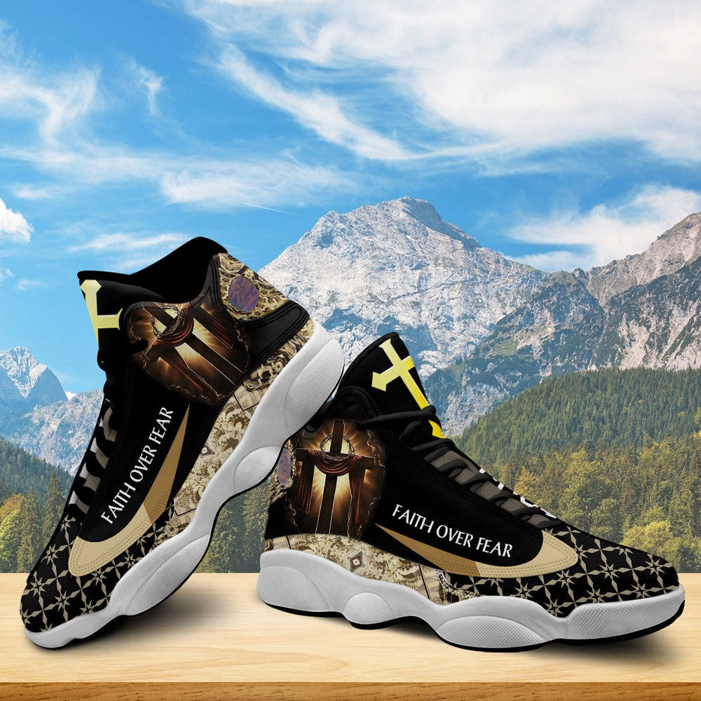 Faith Over Fear Jesus Basketball Shoes, Jesus Christ Shoes