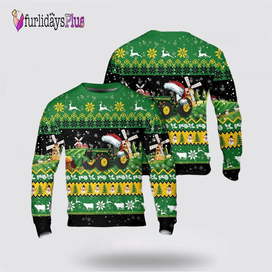 Farm Tractor Christmas Ugly Christmas Sweater, Christmas Gift, Christmas Winter Fashion, Farmers Sweater
