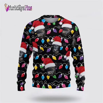 Farm Ugly Christmas Sweater, Black Angus Christmas Ugly Sweater