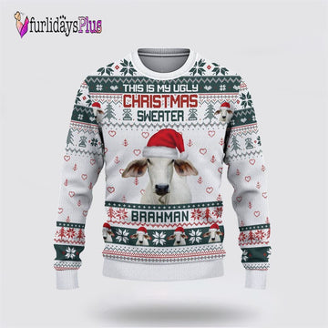 Farm Ugly Christmas Sweater, Brahman Green Merry Christmas Ugly Sweater, Rural Lovers