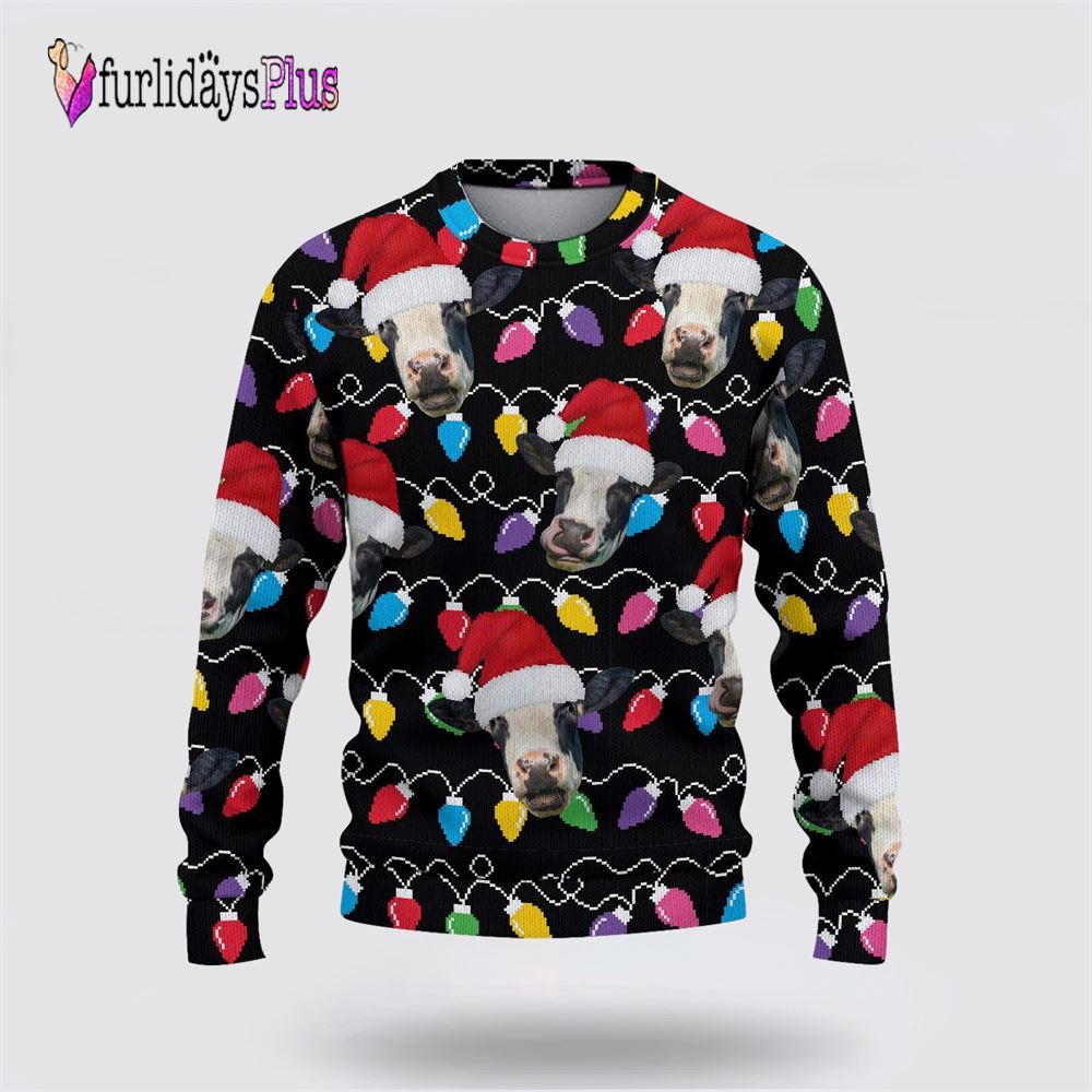 Farm Ugly Christmas Sweater, Holstein Christmas Ugly Sweater