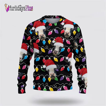 Farm Ugly Christmas Sweater, Holstein Christmas Ugly Sweater