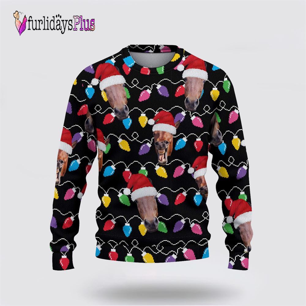 Farm Ugly Christmas Sweater, Horse Christmas Ugly Sweater