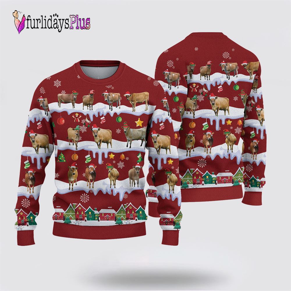 Farm Ugly Christmas Sweater, Jersey Christmas Knitted Sweater
