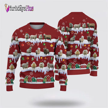 Farm Ugly Christmas Sweater, Sheep Christmas Knitted Sweater