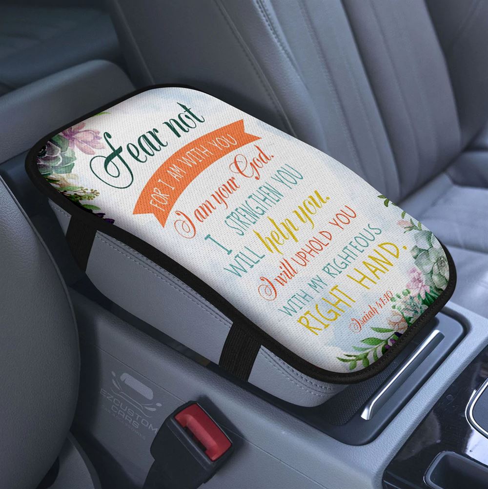 Farmhouse Style Amazing Grace How Sweet The Sound Car Center Console Cover, Bible Verse Armrest Pad Cover, Scripture Car Accessory