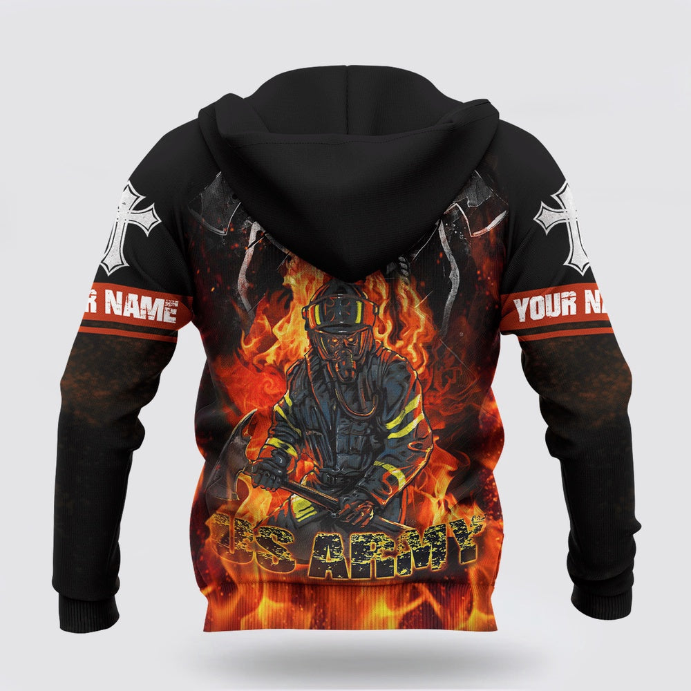 Us Army Hoodie, Firefighter US Army Customized 3D All Over Printed Hoodie