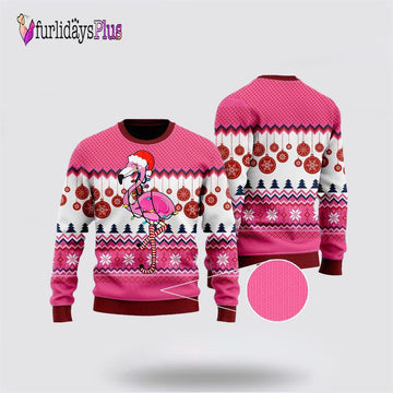 Flamingo Christmas Ugly Christmas Sweater, Sweater Gifts For Pet Lover