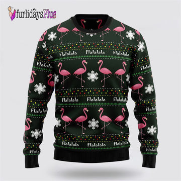 Flamingo Flalala Ugly Christmas Sweater, Sweater Gifts For Pet Lover