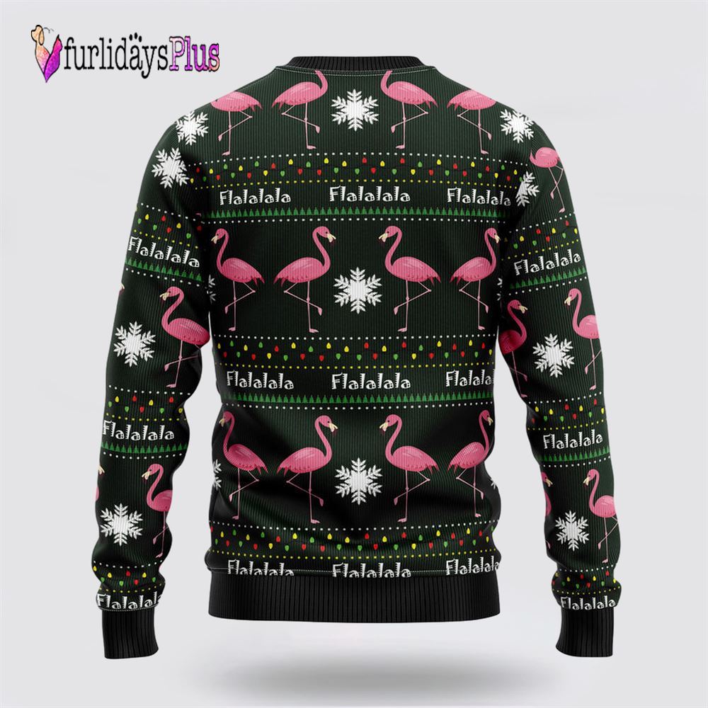 Flamingo Flalala Ugly Christmas Sweater, Sweater Gifts For Pet Lover
