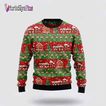 Flamingo Snow Ugly Christmas Sweater, Sweater Gifts For Pet Lover