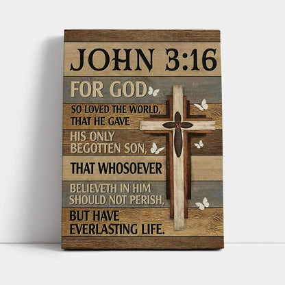 For God So Loved The World John 316 Bible Verse Wall Decor Art - Bible Verse Wall Decor - Jesus Wall Art Home Decor