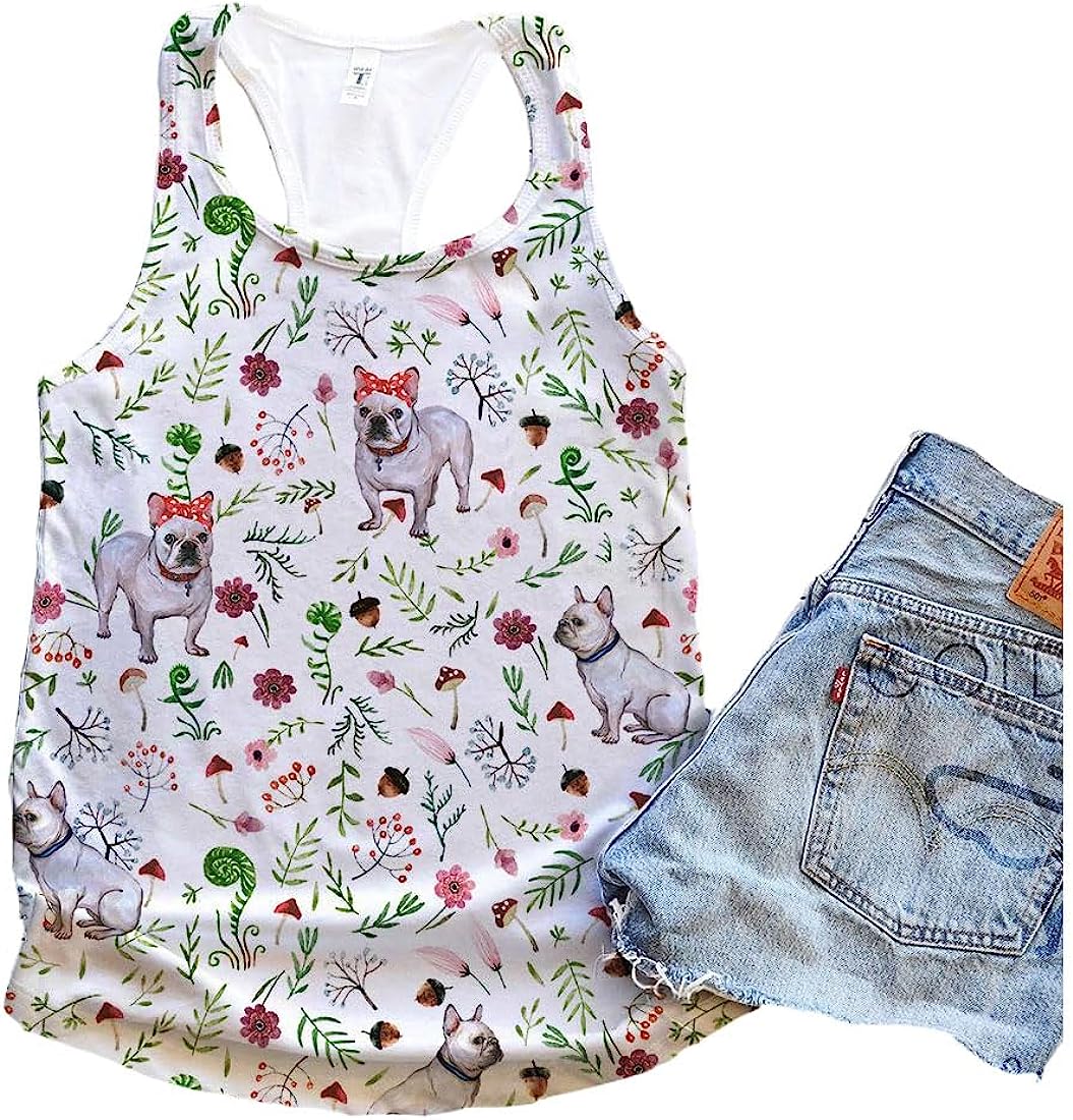 French Bulldog Land Of Love Tank Top - Summer Casual Tank Tops For Women - Gift For Young Adults