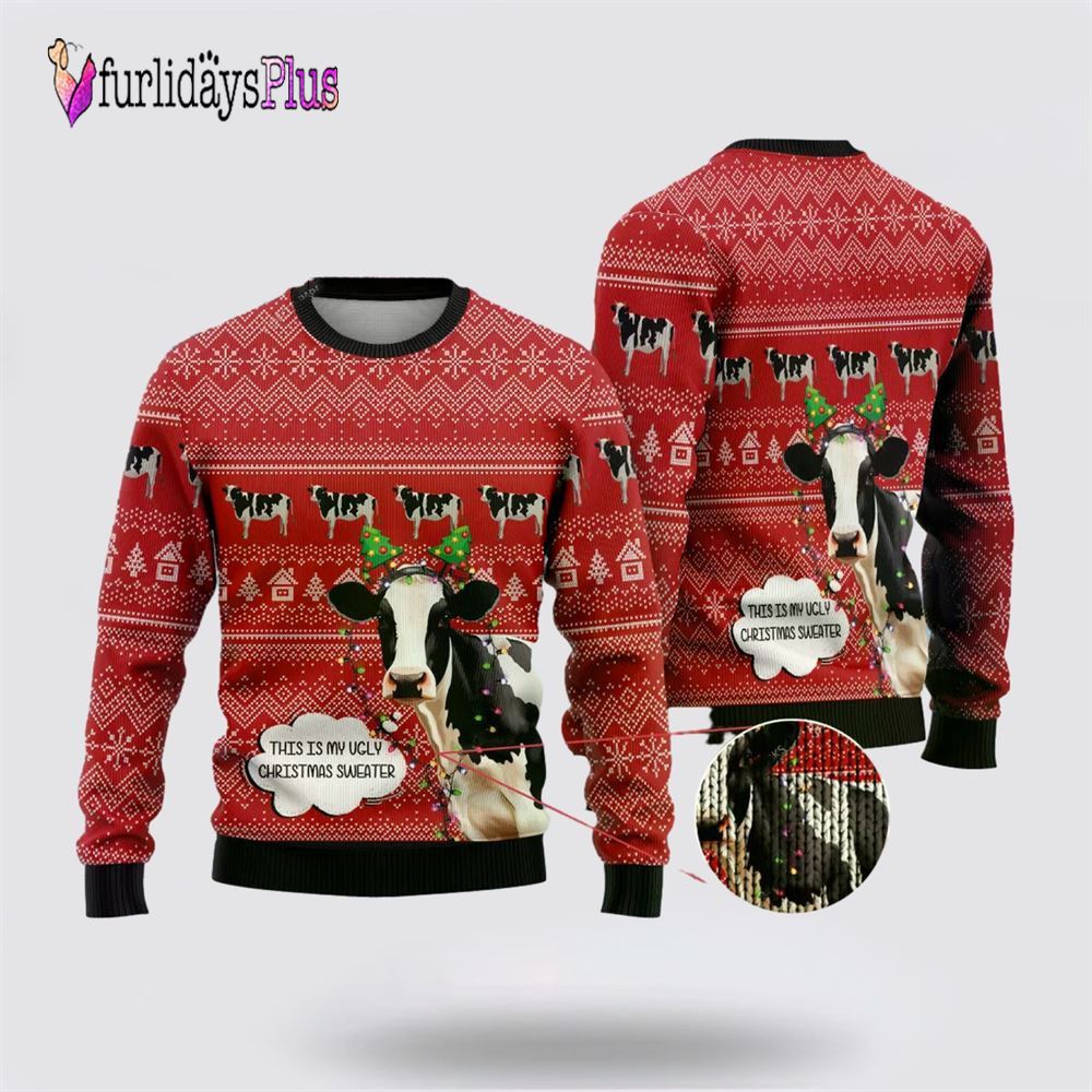 Funny Dairy Cattle Ugly Christmas Sweater For Men Women, Christmas Gift, Christmas Winter Fashion, Farmers Sweater