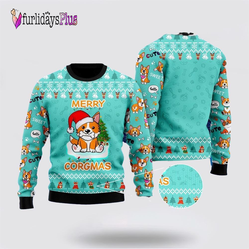 Funny Dog Merry Corgmas Christmas Ugly Christmas Sweater, Dog Lover Christmas Sweater