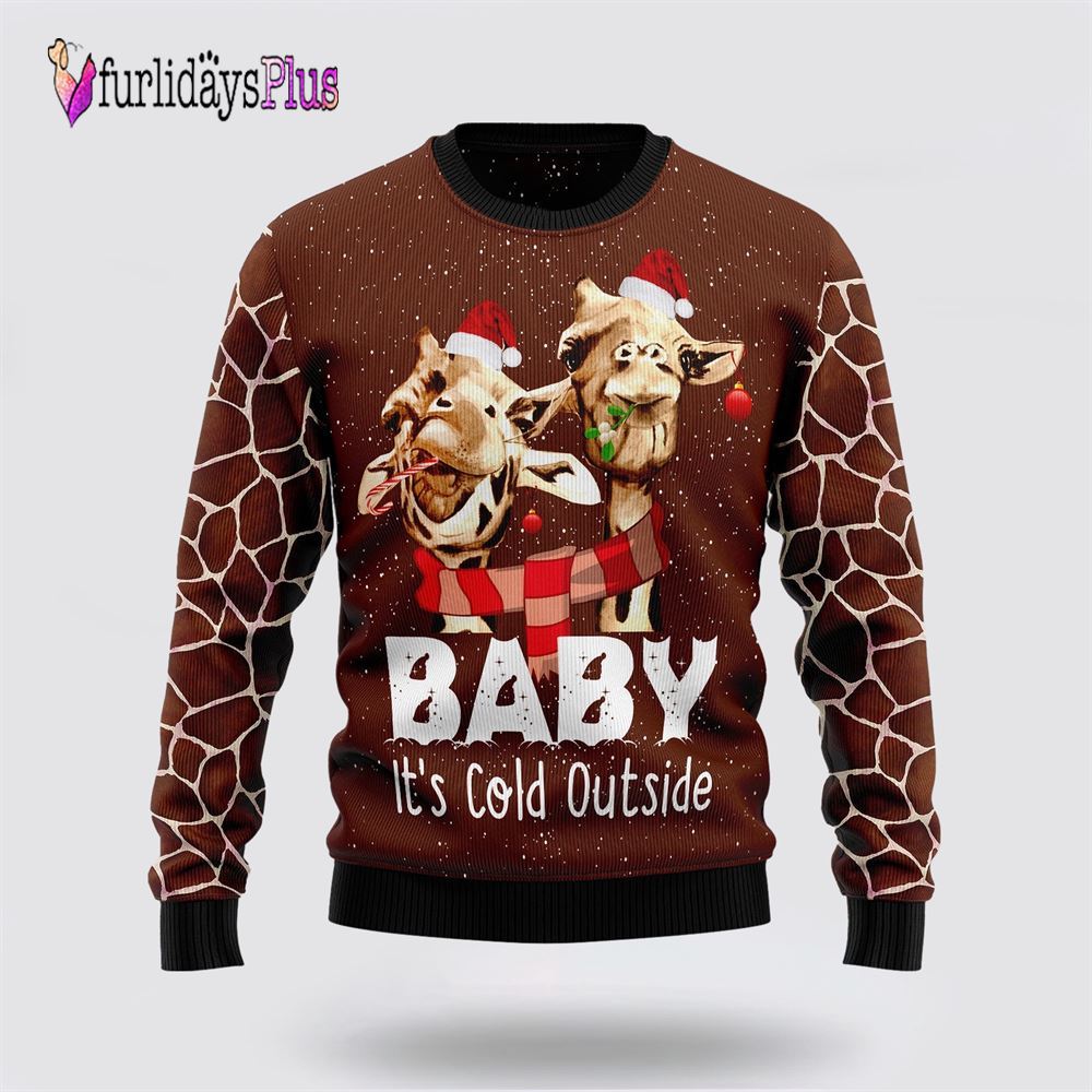 Funny Giraffes Ugly Christmas Sweater, Sweater Gifts For Pet Lover