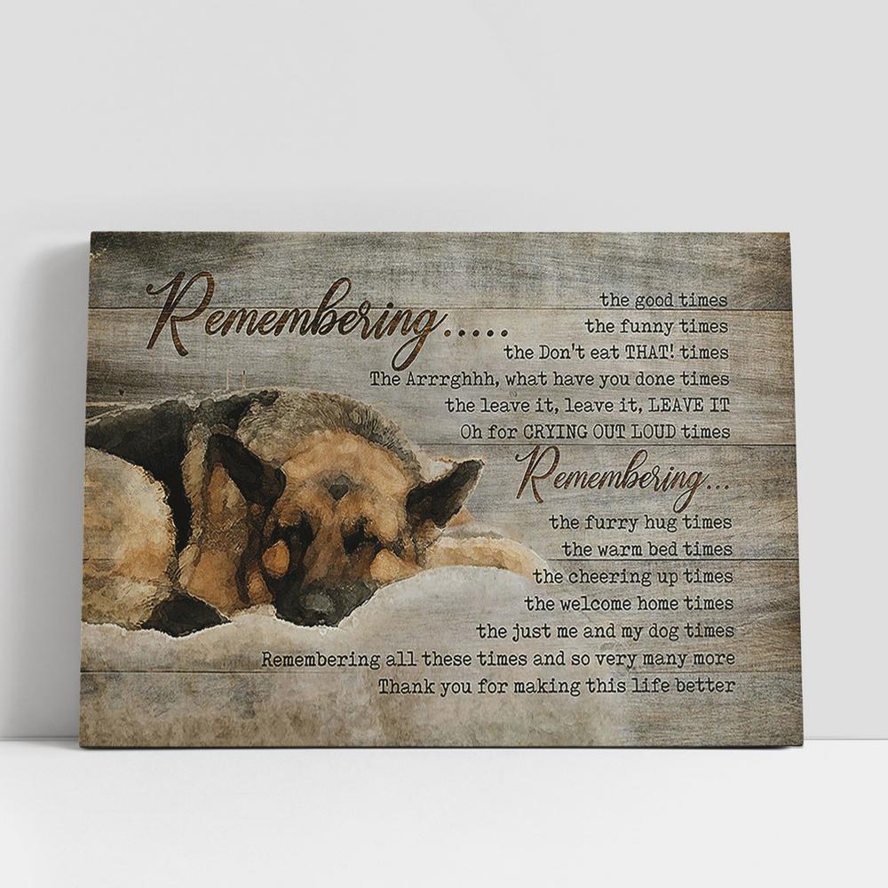 German Shepherd Dog Sleeping Wall Art Canvas, Christian Gifts Wall Art, Religious Art