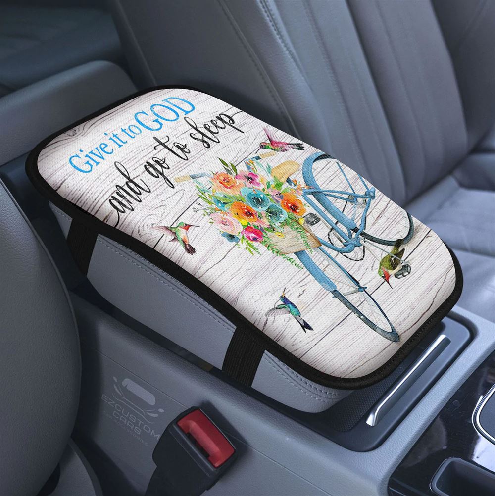 Give It To God And Go To Sleep Car Center Console Cover, Cute Dog Gifts For Women Girls