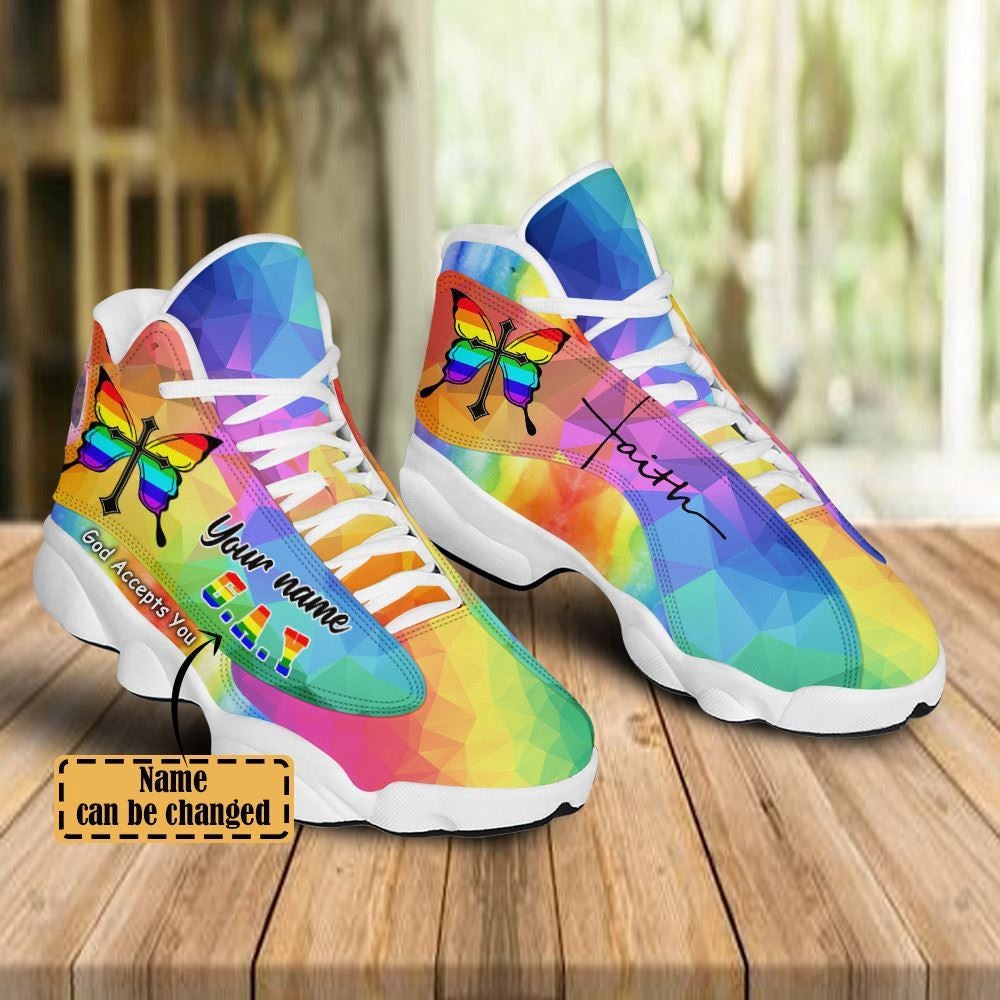God Accept You Lgbt Jesus Custom Name Jd13 Shoes, Jesus Christ Shoes