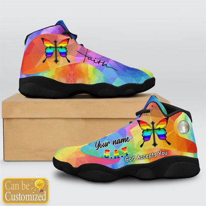 God Accept You Lgbt Jesus Custom Name Jd13 Shoes, Jesus Christ Shoes