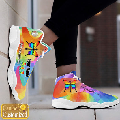 God Accept You Lgbt Jesus Custom Name Jd13 Shoes, Jesus Christ Shoes