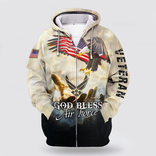 Us Air Force Hoodie, God Bless Air Force Veteran Unisex Hoodie