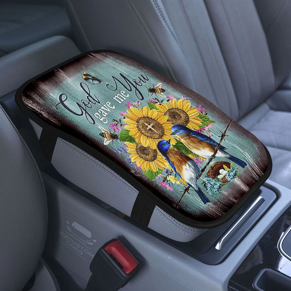 God Called You Home Car Center Console Cover, Christian Armrest Pad Cover, Religious Car Accessory