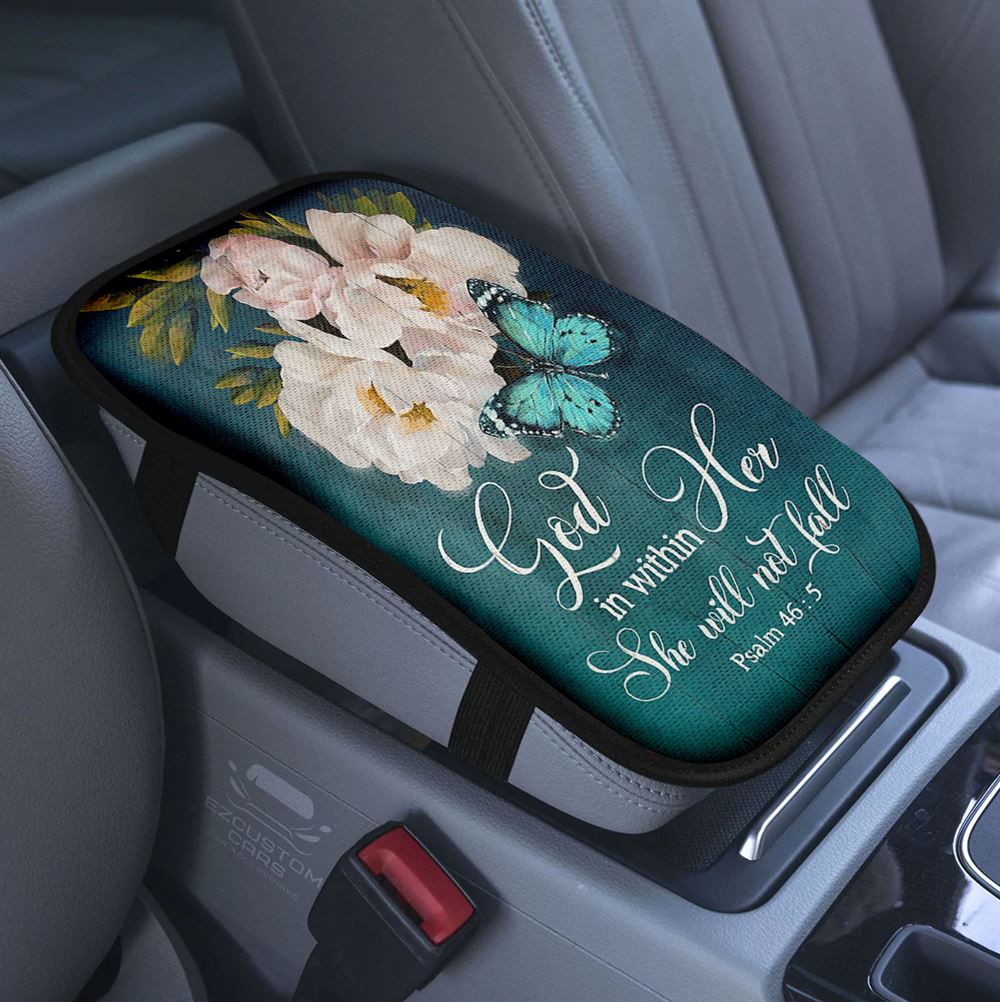 God Has You In The Palm Of His Hand Isaiah 4916 Car Center Console Cover, Bible Verse Armrest Pad Cover, Scripture Car Accessory