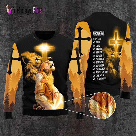 God Jesus Is My Everything Ugly Christmas Sweater For Men & Women, Christian Sweater, God Gift, Gift For Christian, Jesus Winter Fashion