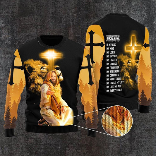 God Jesus Is My Everything Ugly Christmas Sweater For Men & Women, Sweater For Christian
