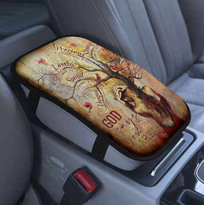 God Made A Bithchon Car Center Console Cover, Christian Armrest Pad Cover, Religious Car Accessory