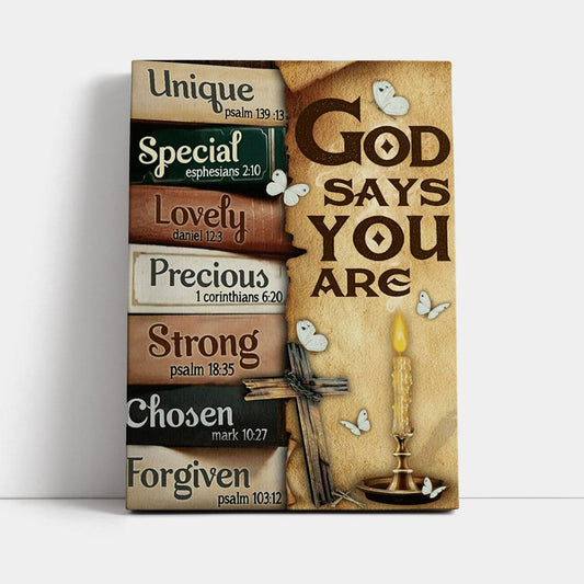 God Says You Are Canvas Wall Art - Jesus Wall Art Home Decor - Religious Canvas Prints