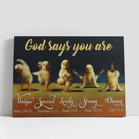 God Says You Are Funny Chicken Yoga Large Canvas Art, Christian Gifts Wall Art Home Decor, Religious Canvas Prints
