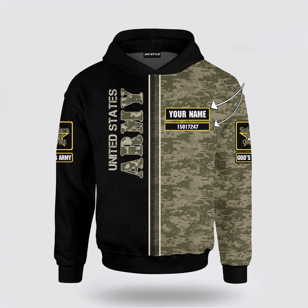 Us Army Hoodie, God Bless The Us Army Jesus Customized 3d All Overprinted Hoodie