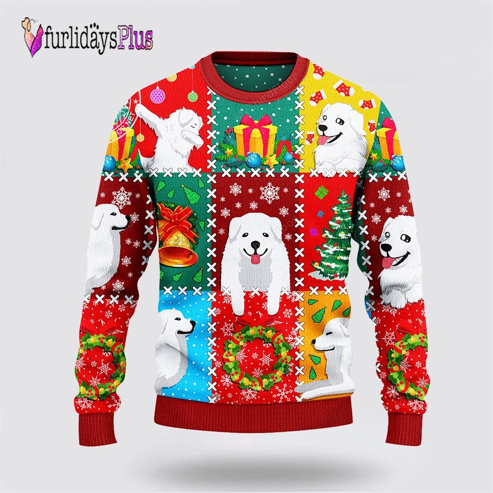 Great Pyrenees Dog Lovers Christmas Wishes All Over Sweater, Dog Lover Christmas Sweater