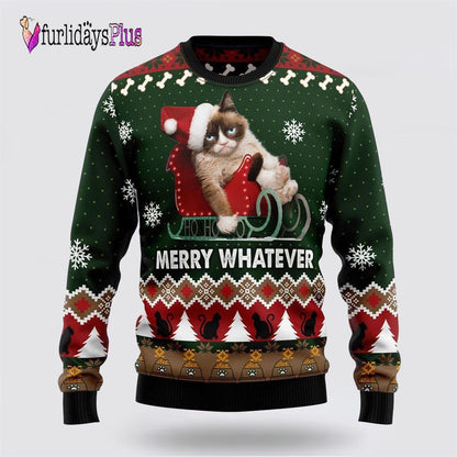 Grumpy Cat Ugly Christmas Sweater, Cat Lover Christmas Sweater