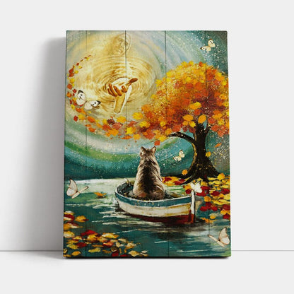 Hand Of God Fall Cat Boat Fall Tree Canvas Wall Art - Jesus Wall Art Home Decor - Religious Canvas Prints