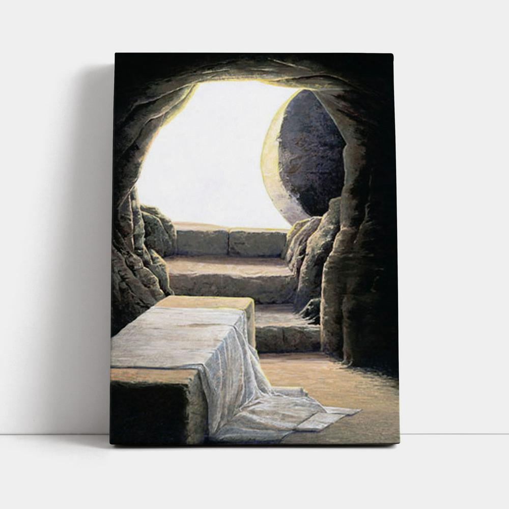He Is Risen Empty Tomb Canvas Pictures - Christian Canvas Print - Christian Home Decor