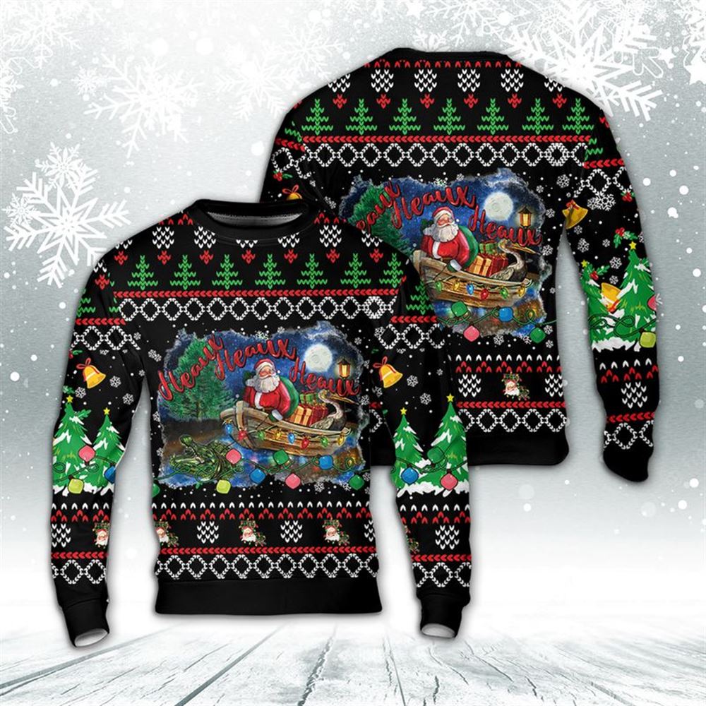 Heaux Heaux Heaux Christmas Louisiana Santa Claus Ugly Christmas Sweater For Men And Women, Christmas Gift, Christmas Winter Fashion