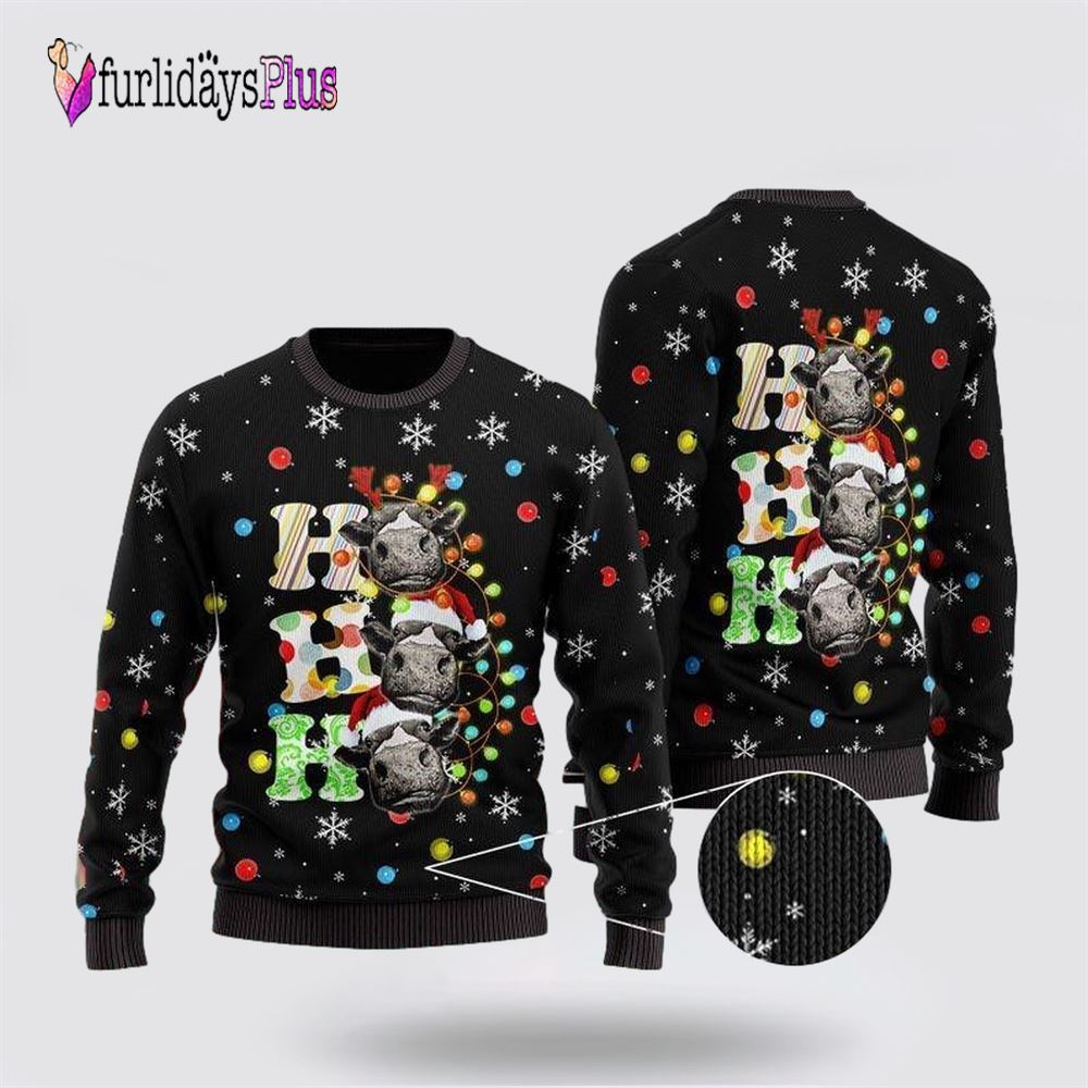 Heifer Cow Ho Ho Ho Ugly Christmas Sweater, Sweater Gifts For Pet Lover