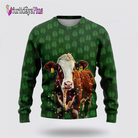 Hereford Cow Christmas Ugly Christmas Sweaters For Men Women, Christmas Gift, Christmas Winter Fashion, Farmers Sweater