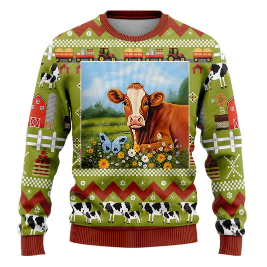 Hereford Cows Christmas Ugly Christmas Sweaters For Men Women, Christmas Gift, Christmas Winter Fashion, Farmers Sweater