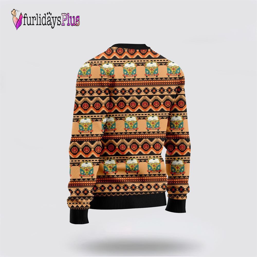 Hippie Santa Claus Peace And Love Ugly Christmas Sweater For Men And Women, Christmas Gift, Christmas Winter Fashion