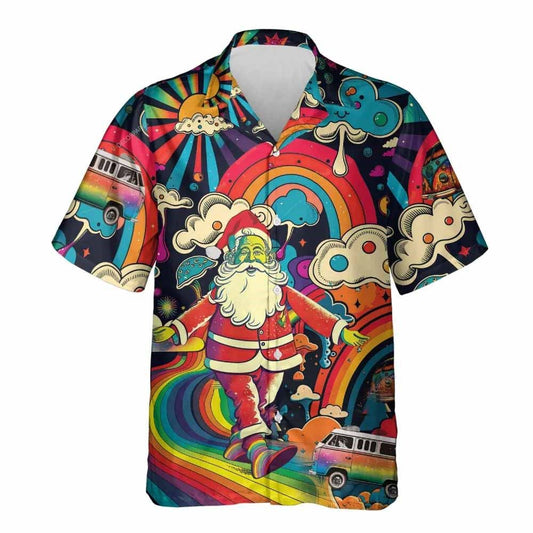 Hippie Santa Mushroom Hawaiian Shirt, Xmas Hawaiian Shirts